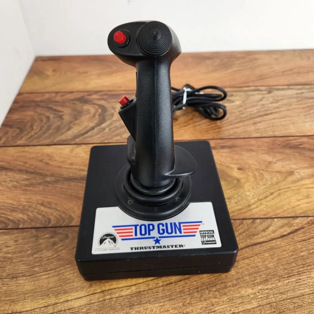 Pc Computer Vintage Thrustmaster Top Gun Game Flight Controller Joystick Thrust
